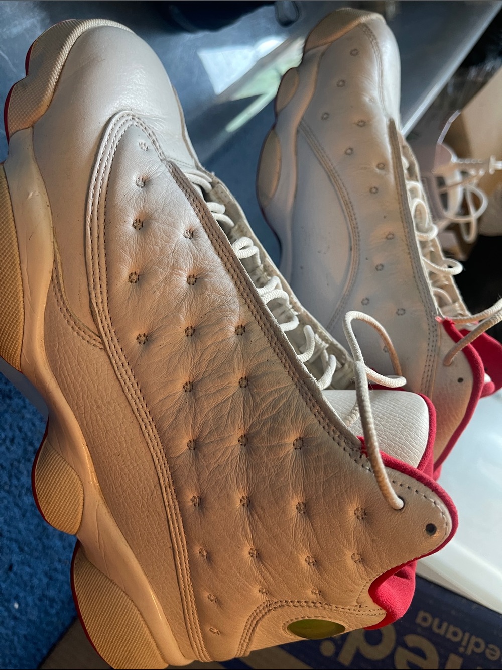 Jordan Cream and Red Men's Sneakers